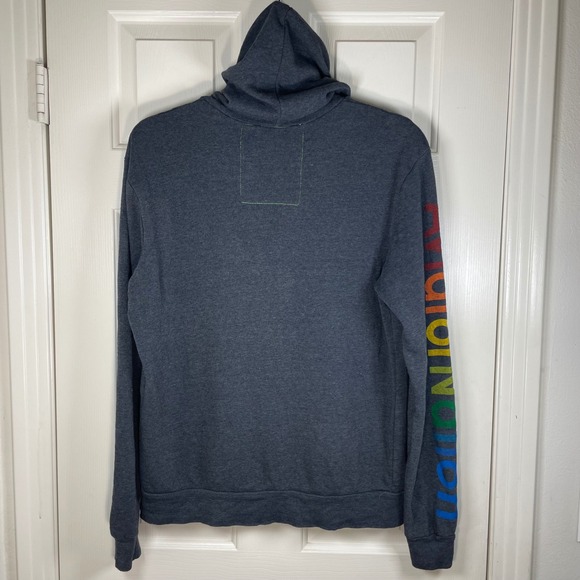 Aviator Nation Venice CA Surfer Graphic Hoodie Mens XL Rainbow Sleeve Logo Blue - Picture 4 of 8